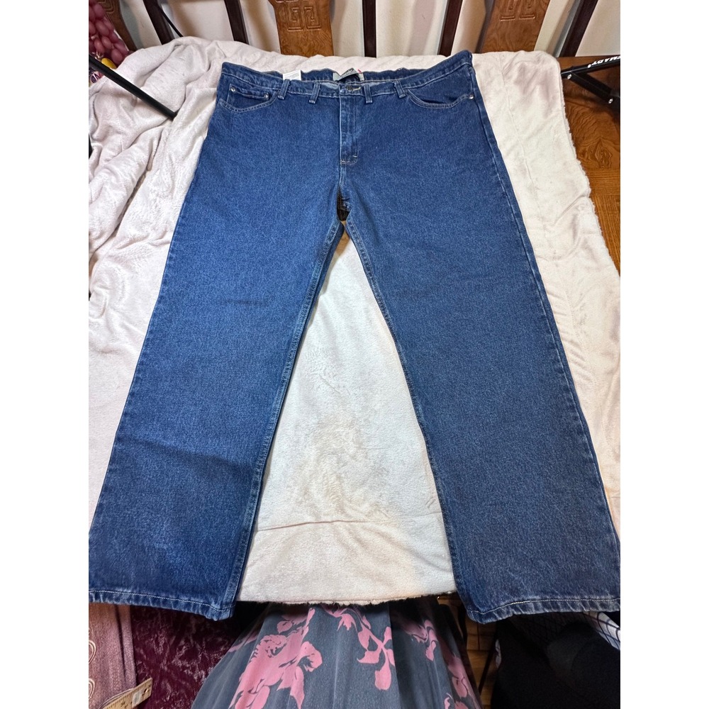 Wrangler Authentics Mens Regular Fit Blue Jeans 46x30 100% Cotton Denim NWT